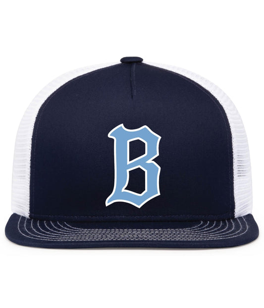 BlackJacks Baseball - D-Series 5-Panel Trucker Snapback - Navy/White