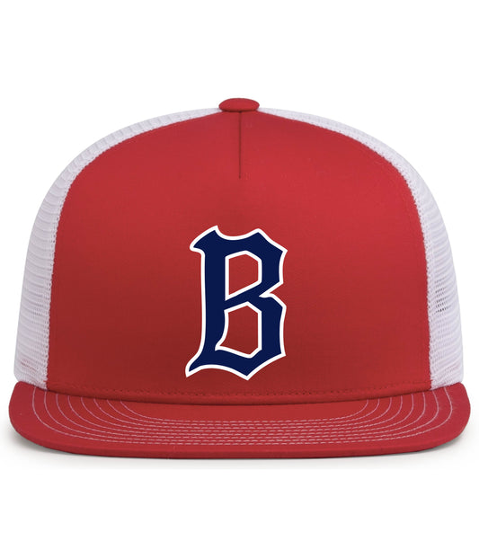 BlackJacks Baseball - D-Series 5-Panel Trucker Snapback - Red/White
